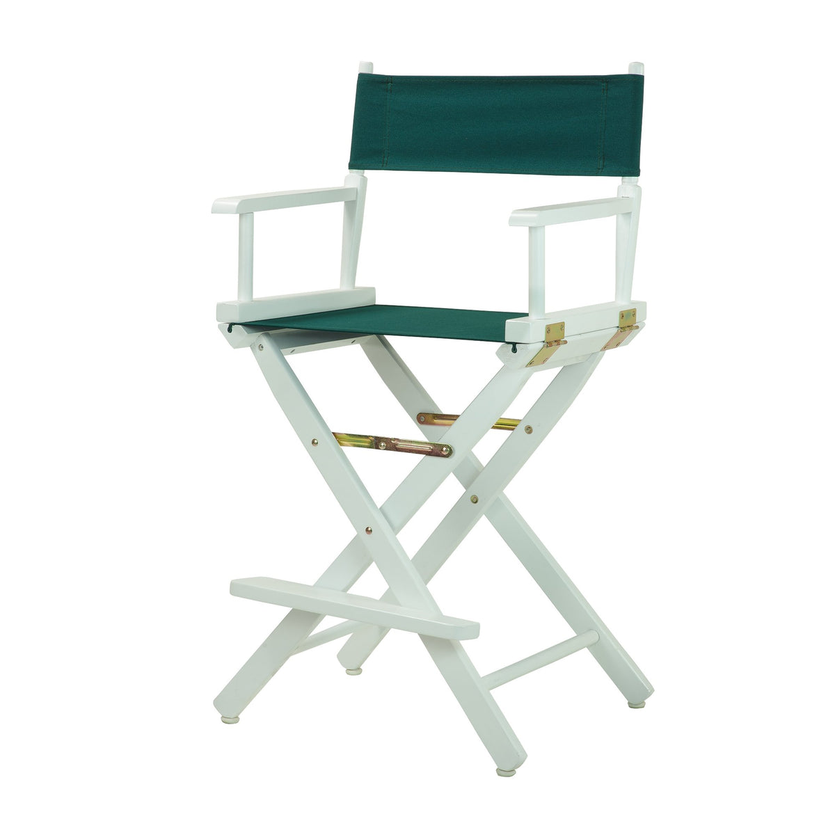 Casual Home 24&quot; Director'S Chair White Frame With Hunter Green Canvas, Counter Height