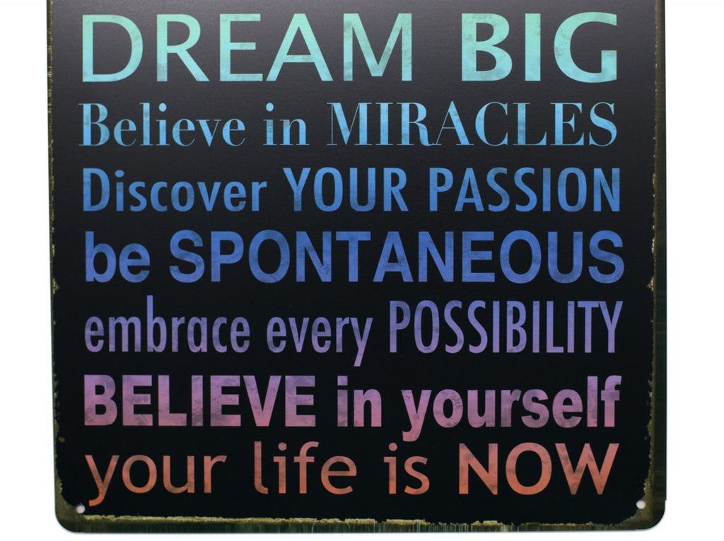 Artclub Follow Your Heart Create Peace Fall In Love Dream Big Believe In Yourself Life Is Now, Metal Tin Sign Vintage Plaque Hom