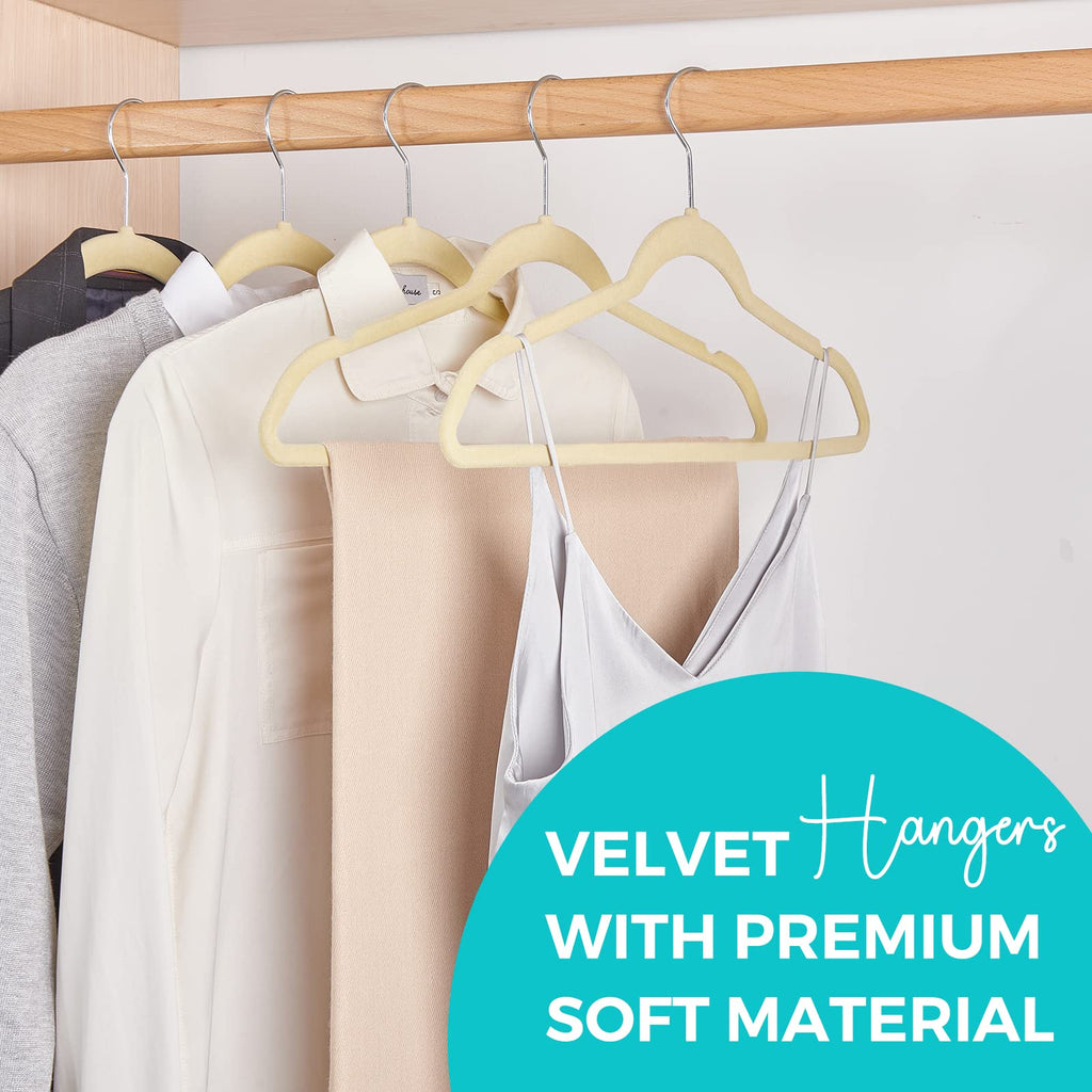 House Day Premium Velvet Hangers 50 Pack, Non-Slip Flocked Felt Hangers, Sturdy Clothes Hangers Heavy Duty Coat Hangers & Suit H
