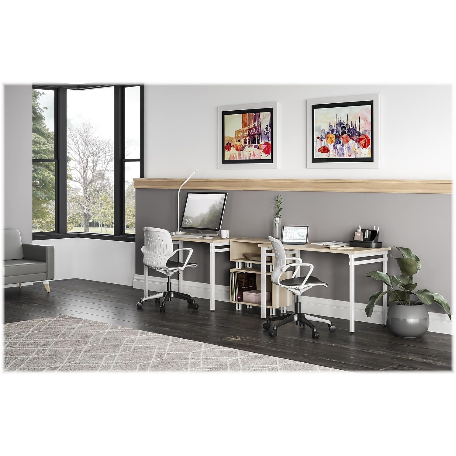 Safco 17.25 Inch Tall Wooden Ready Home Office Work Space Stackable Storage Cabinet Bookshelf Filing Unit Organizer Décor, Beige