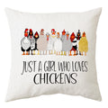 Sidhua Farmhouse Chicken Themed Pillowcase Decorations For Home, Just A Girl Who Loves Chickens Throw Pillow Cover 18   X18   ,