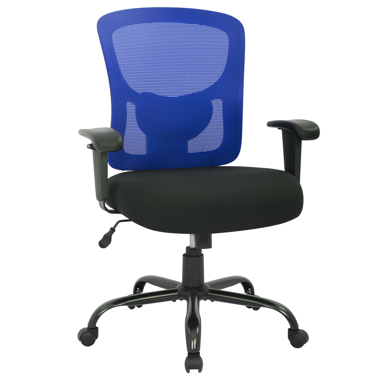 Bestoffice Big And Tall Office Chair 400Lbs Desk Chair Mesh Computer Chair With Lumbar Support Wide Seat Adjust Arms Rolling Swivel High Back Task Executive Ergonomic Chair For Home Office (Blue)