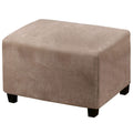 PrinceDeco Real Velvet Plush Ottoman Cover Soft Rectangle Folding Storage Covers Furniture Protector Removable Footstool Protect