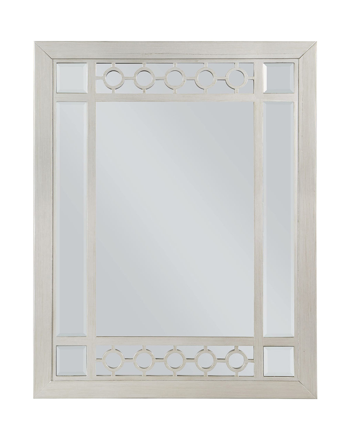 Acme Varian Vertical Rectangular Wooden Frame Mirror In Silver