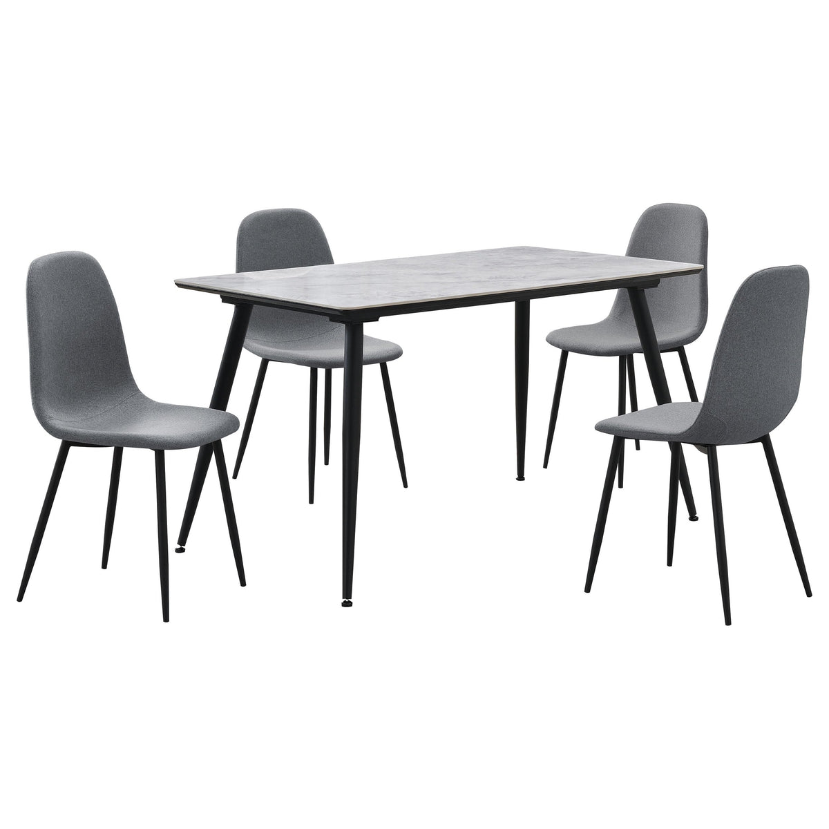 Coaster Home Furnishings Dennison 5-Piece Rectangular Dining Table Set Grey