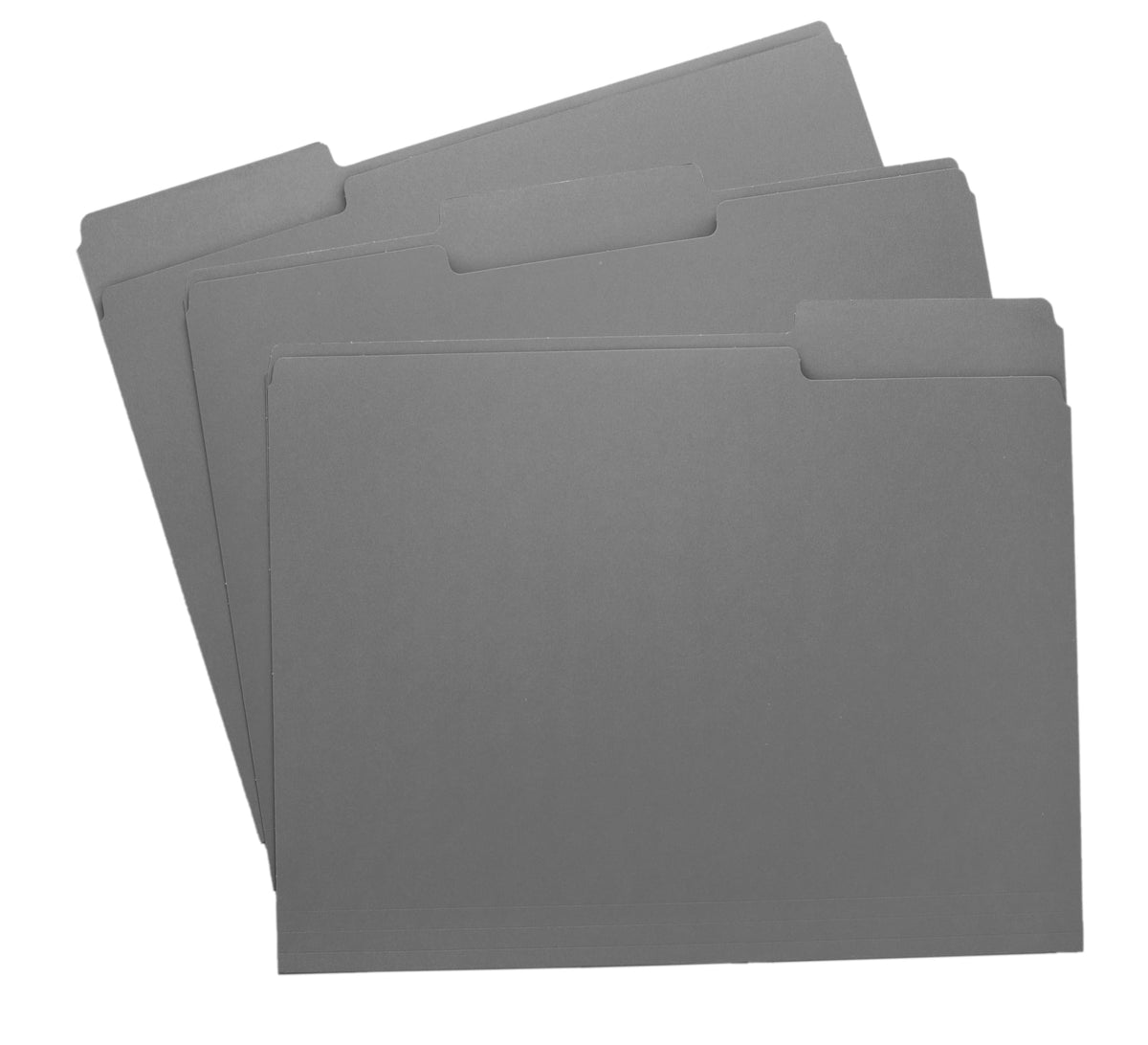 Grey File Folders, 1/3-Cut Tabs, Letter Size, 12-Pack - Durable Office Filing Folders For Documents, Papers, And Organization