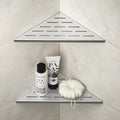 Bernkot Corner Shower Shelf 10 Brushed 304 Stainless Steel Slot Design Recessed Corner Shelves Bathroom Shower Shelf for Tiled W