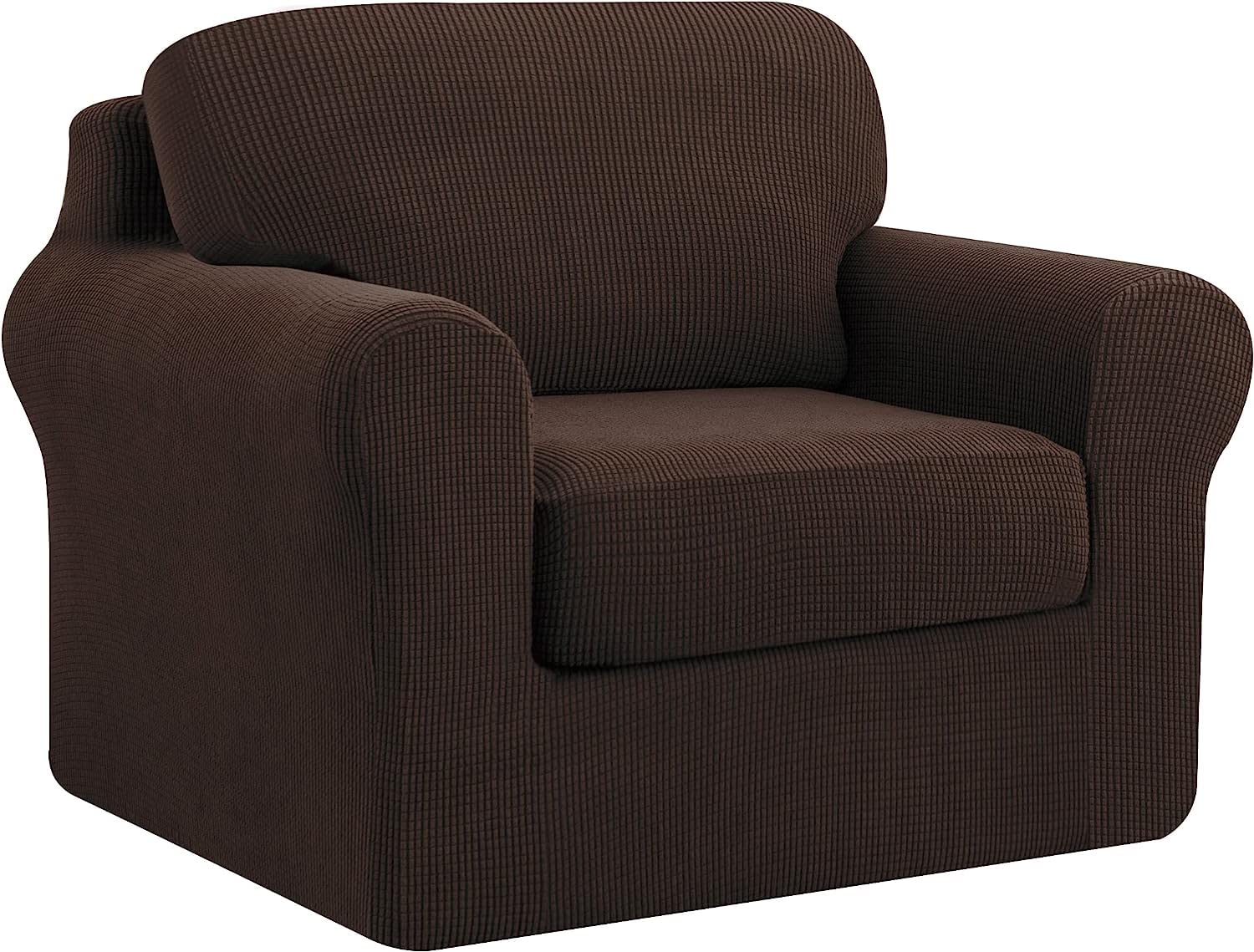 SUBRTEX 3 Pieces Stretch Sofa Slipcover Sets Couch Cover Sets Backrest Cushion Covers Furniture Protector Collection Set for Ove