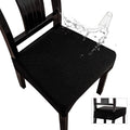 Genina Waterproof Seat Covers for Dining Room Chair Covers Waterproof Dining Chair Covers (2 PCS-Rear-Covered, Black)