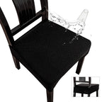 Genina Waterproof Seat Covers for Dining Room Chair Covers Waterproof Dining Chair Covers (2 PCS-Rear-Covered, Black)