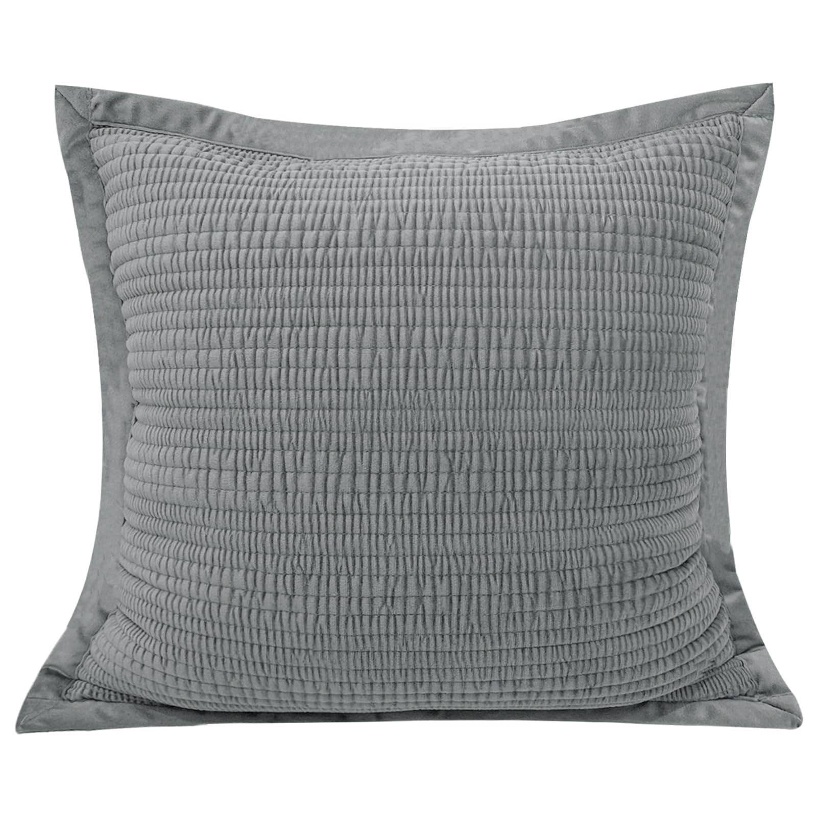 Cocoploceus 1 Piece 18X18 Pillow Cover Velvet Striped Pillow Cover Gray Square Cushion Cover Soft Decorative Texture Pillow Cove