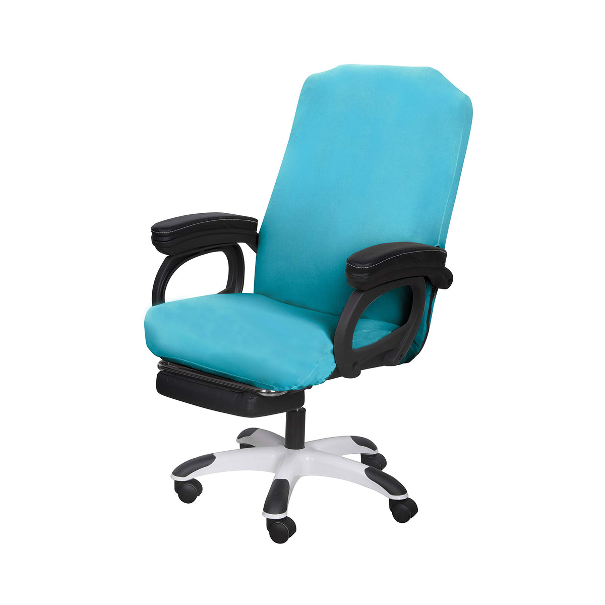 Saraflora Office Chair Cover- Medium, Teal- Removable Computer Chair Cover For Office Chair With Zipper For Universal Rotating C