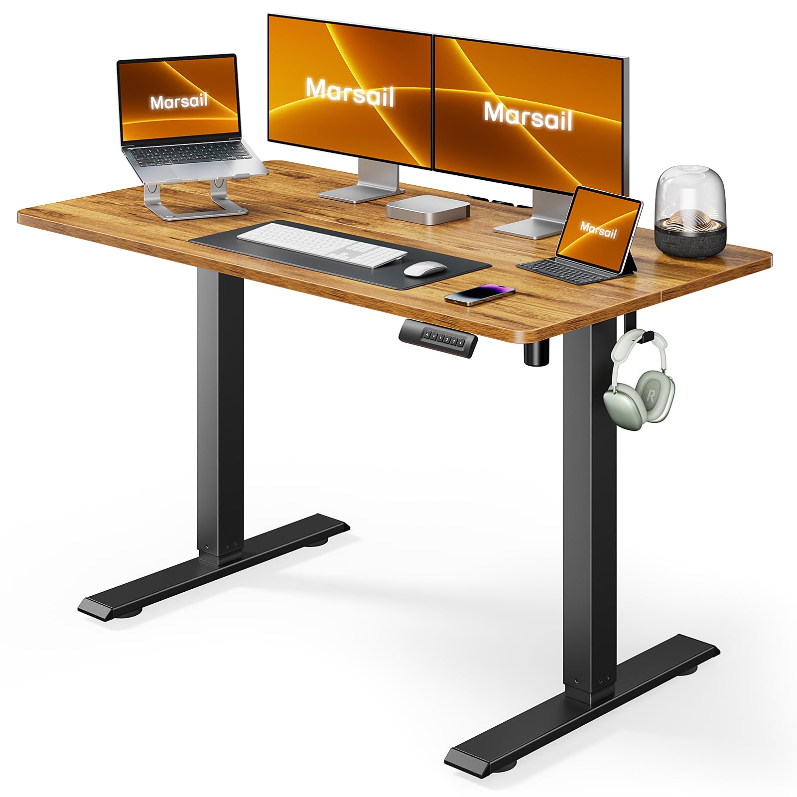 Marsail Standing Desk, Adjustable Heights Desk, Stand Up Desk, 40x24 Inches Desktop for Home Office or Gaming Computer use, with