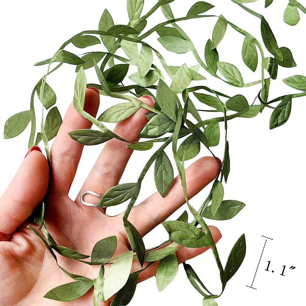 Hecaty 132 Ft Large Leaf Trim Ribbon,Artificial Greenery Garland Vines For Baby Shower Diy Craft Party Wedding Home Decoration