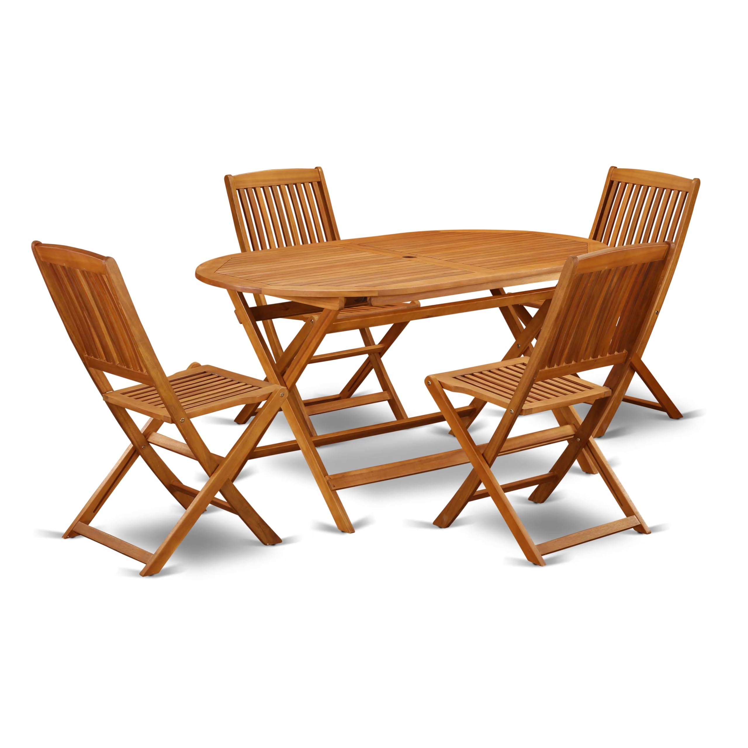 East West Furniture Diboll 5 Piece Patio Bistro Dining Furniture Set - Thumbnail 2