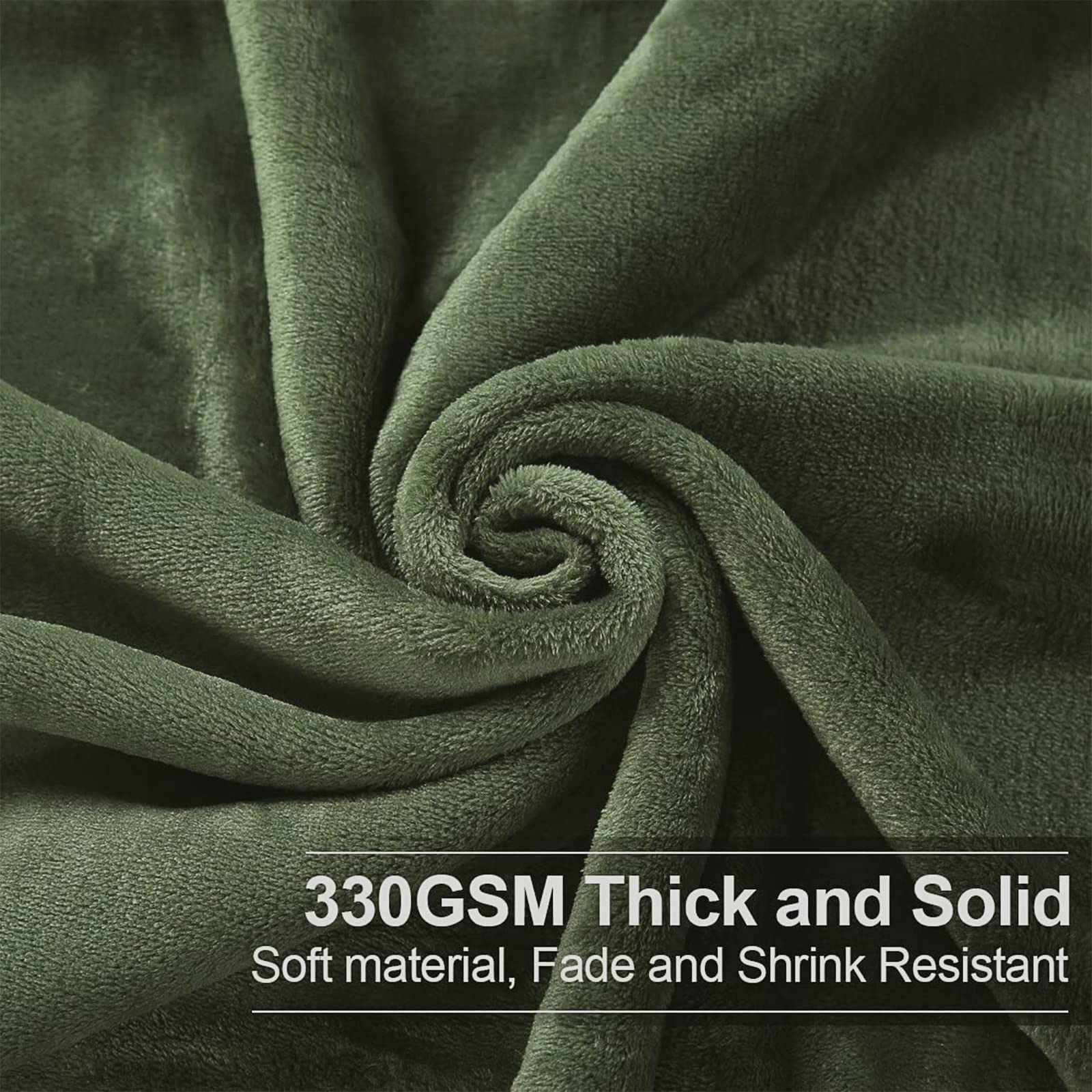 Soft Queen Size Blanket Warm Fuzzy Microplush Lightweight Thermal Fleece Blankets For Couch Bed Sofa,90X90 Inch, Olive Green
