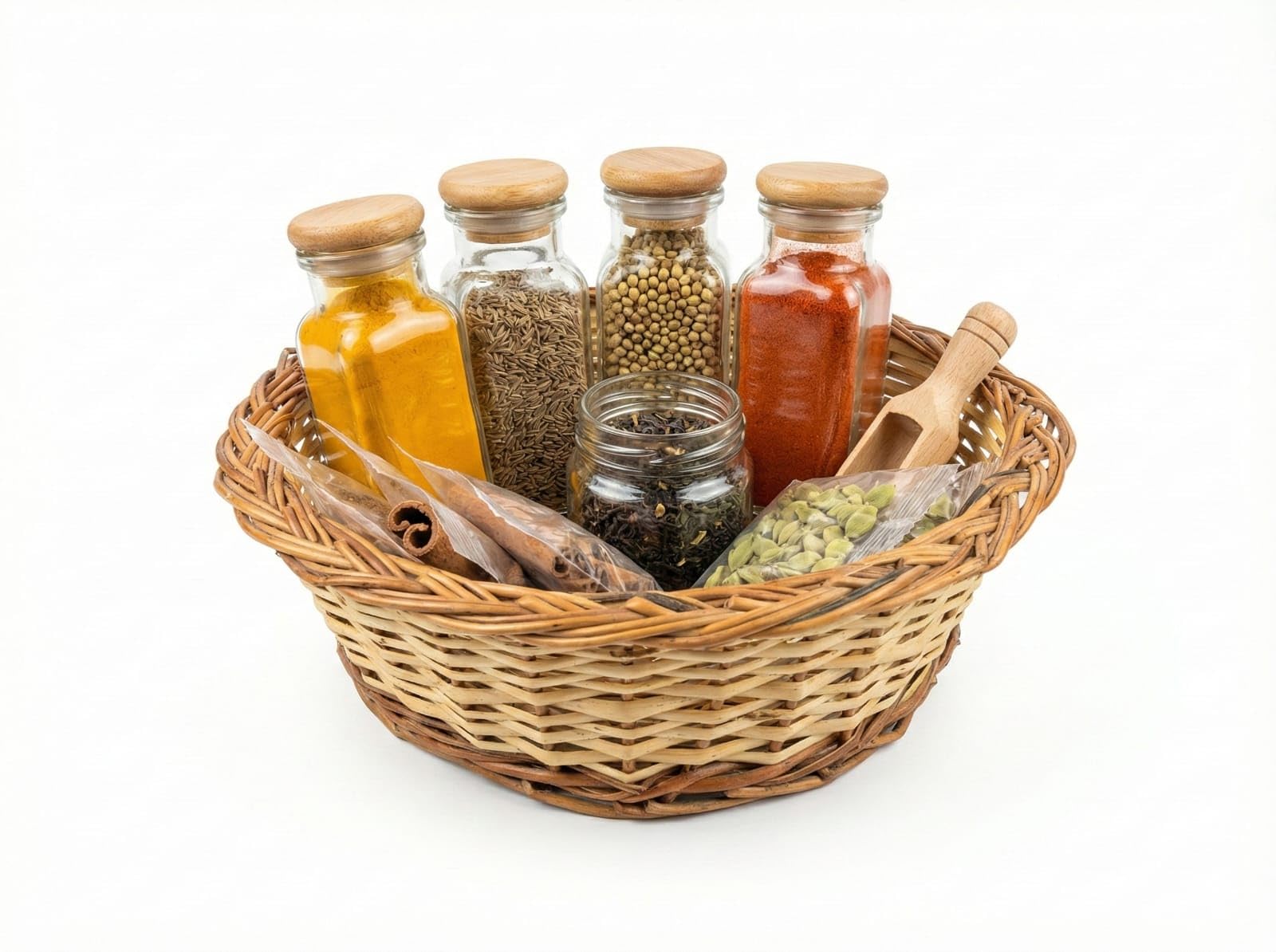 Handwoven Wicker Basket For Storage & Home Decor | Natural Rattan Basket For Fruits, Bread, Snacks & Kitchen Organization | Roun