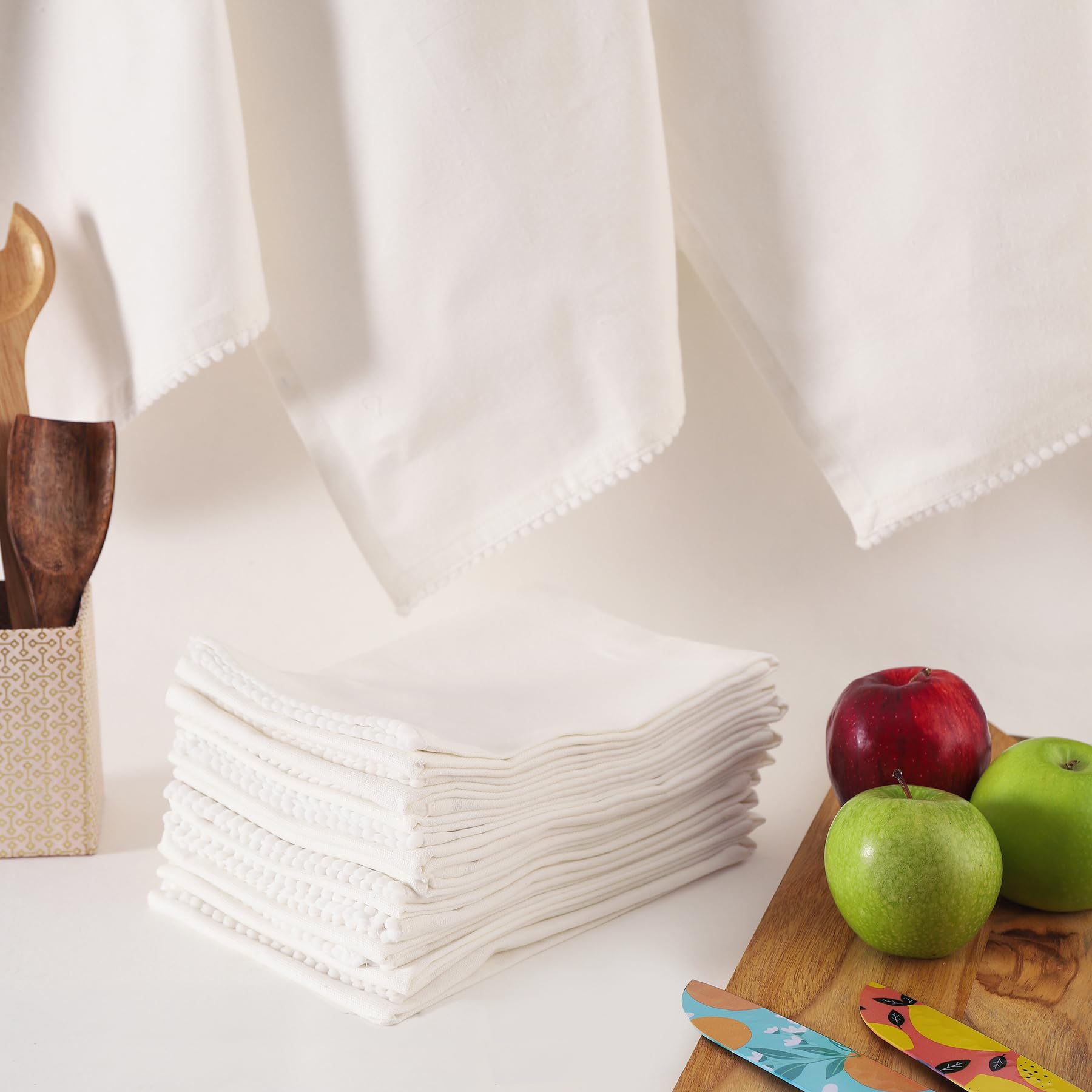 Taran Living Kitchen Towel Sets Cotton Tea Towels Absorbent Dish Towels Use In Diy Crafts & Embroidery Thick Cotton Dish Cloths