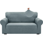 Znsayotx 1 Piece Jacquard Couch Covers For 2 Cushion Couch High Stretch Loveseat Slipcover For Pets Dogs Anti Slip Love Seat Sofa Slipcover Furniture Protector (Medium, New Pattern Light Grey)