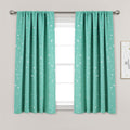 Lush Decor Star Blackout Window Curtain Panel Pair, 63' Long X 52' Wide, Turquoise