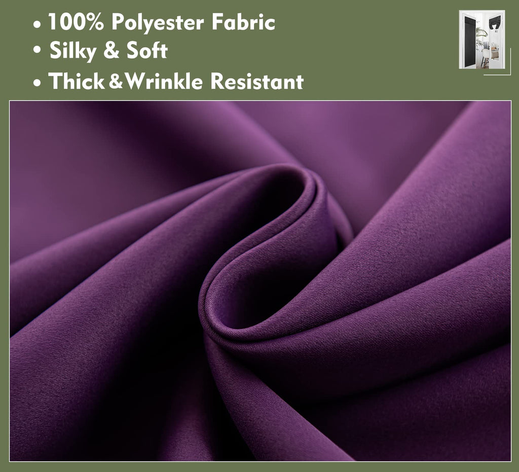 Pi Side Door Curtain 2 Panels,Thermal Insulated Privacy Tie Up Blackout Small Window Covering For Front Door 40 Inches Long (W12Xl40-2Pc,Royal Purple)