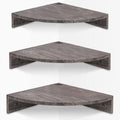 Homode Corner Floating Shelves, Set of 3 Corner Wall Shelves for Storage and Display, 3 Tier Wood Hanging Shelf Organizer for Ca