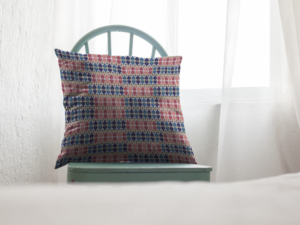 HomeRoots Red and Blue 16' Red Blue Spades Suede Throw Pillow