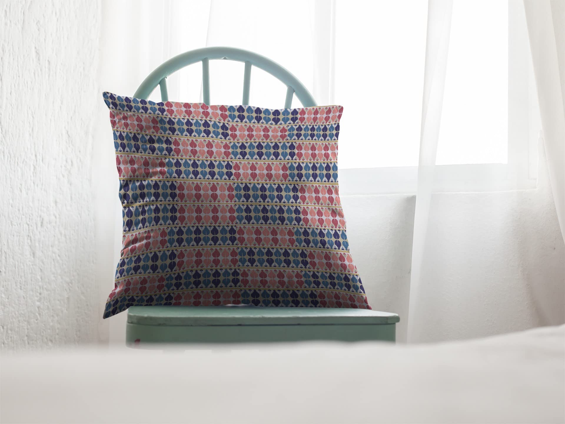 HomeRoots Red and Blue 16' Red Blue Spades Suede Throw Pillow