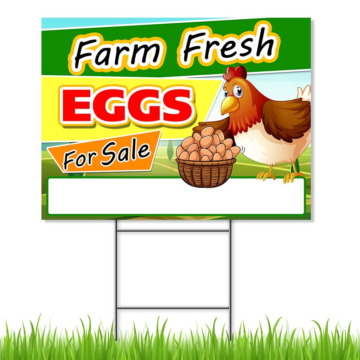 Fresh Eggs For Sale Sign - 18 X 24 Double Sided Coroplast Large Eggs For Sale Sign - Farm Fresh/We Sell Eggs Sign Outdoor Yard