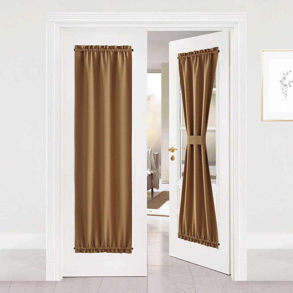 NICETOWN Blackout Door Curtain Solid French Door Cover, Farmhouse Room Darkening Thermal Insulated Window Curtain Drape for Hall