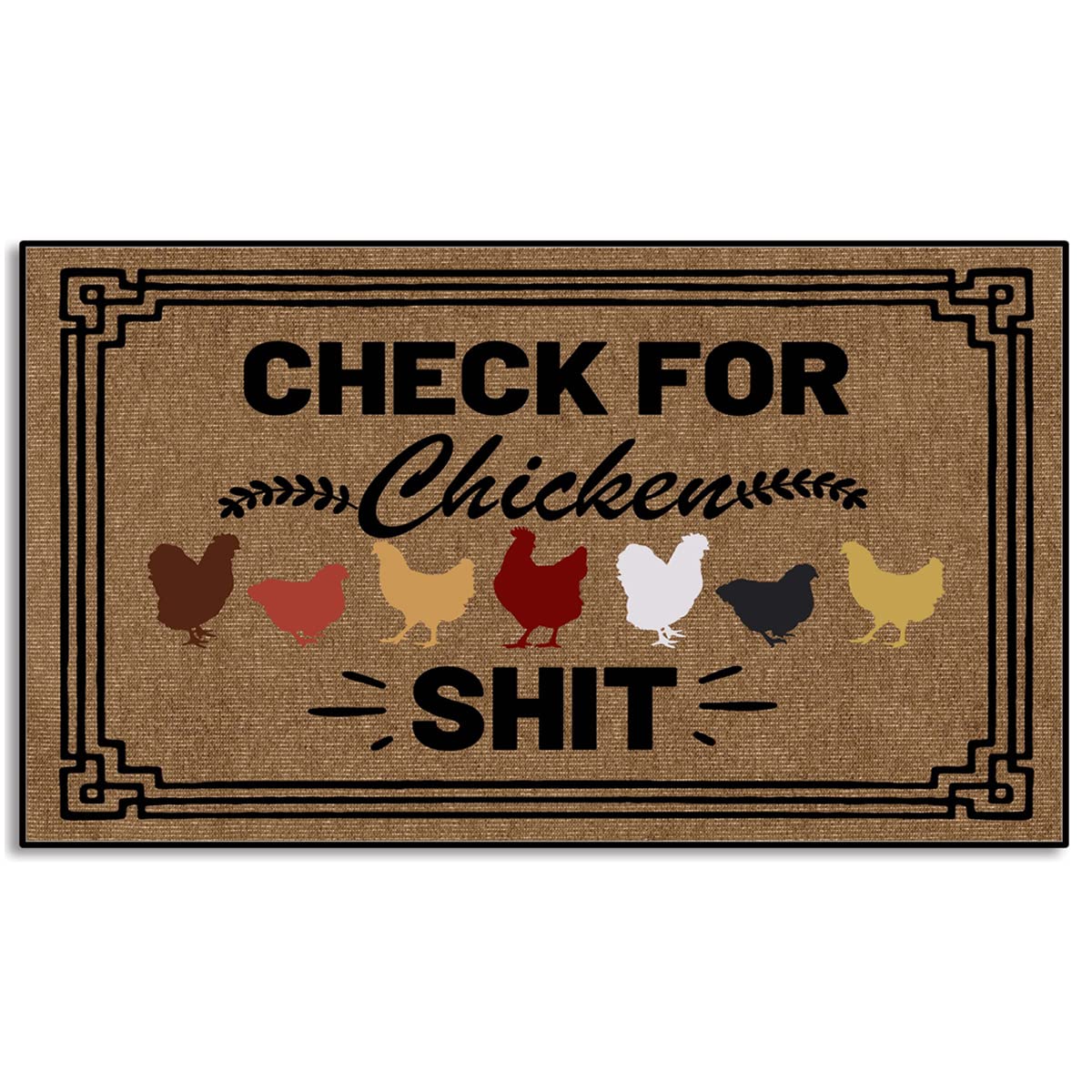 Wulidrom Check For Chicken Shit Outdoor Welcome Mats For Front Doormat Outdoor Entrance Rugs Indoor Floor Mats 30'X18'