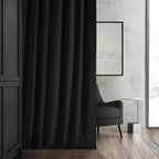Hpd Half Price Drapes Signature Velvet Thermal Blackout Curtains For Living Room 96 Inch Long (1 Panel) Rod Pocket Insulated Blackout Curtains For Bedroom Window Curtains, 50W X 96L, Warm Black
