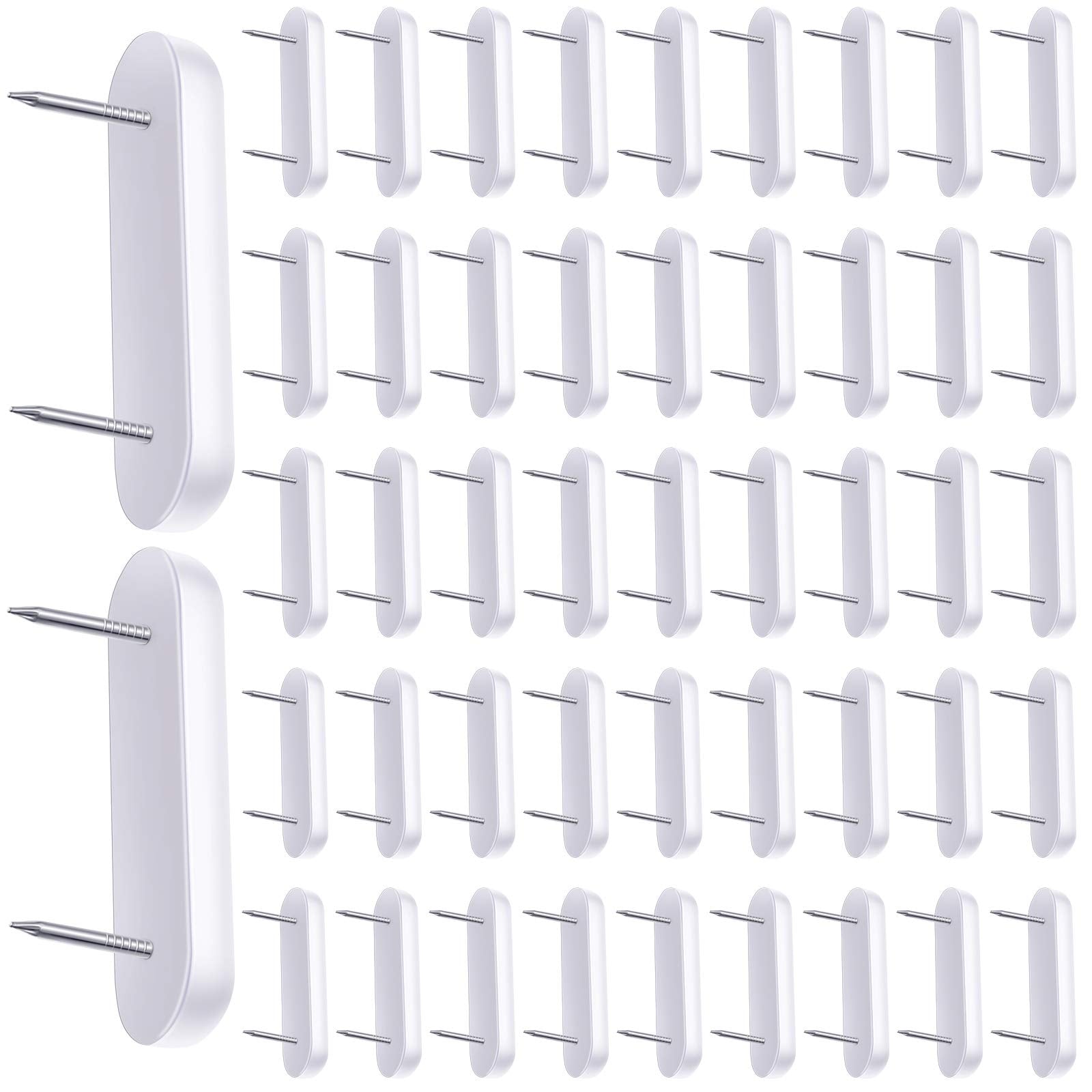 Plastic Head Double Pins Bed Skirt Holding Pins White Furniture Chair Leg Pins Glide Nails Holding Pins For Slipcovers And Bedsk