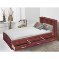 Better Home Products California Wooden Twin Captains Bed in Mahogany