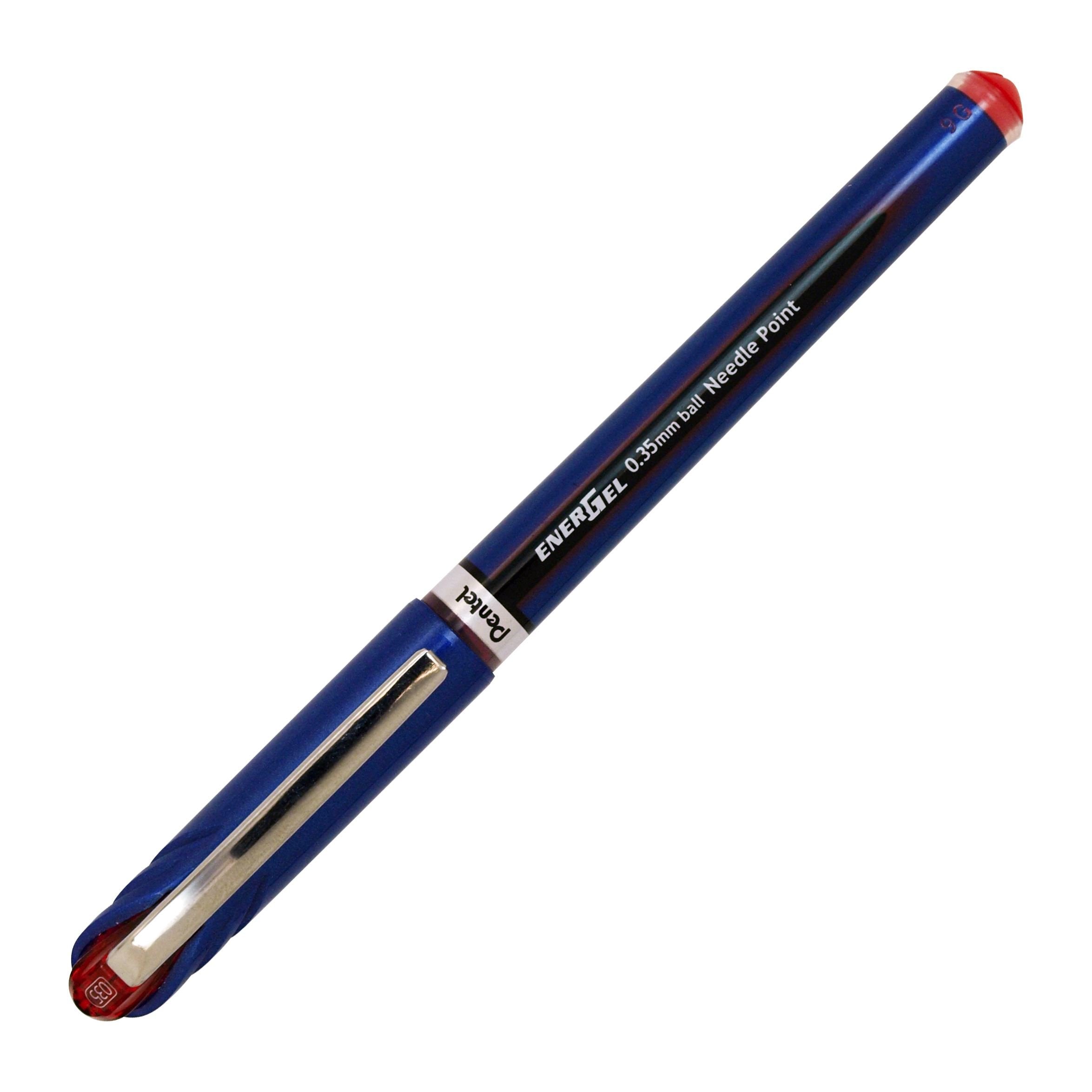 Pentel Energel Euro Ballpoint Pen, 0.35Mm Needle Tip, Red Ink (Bln23-B)