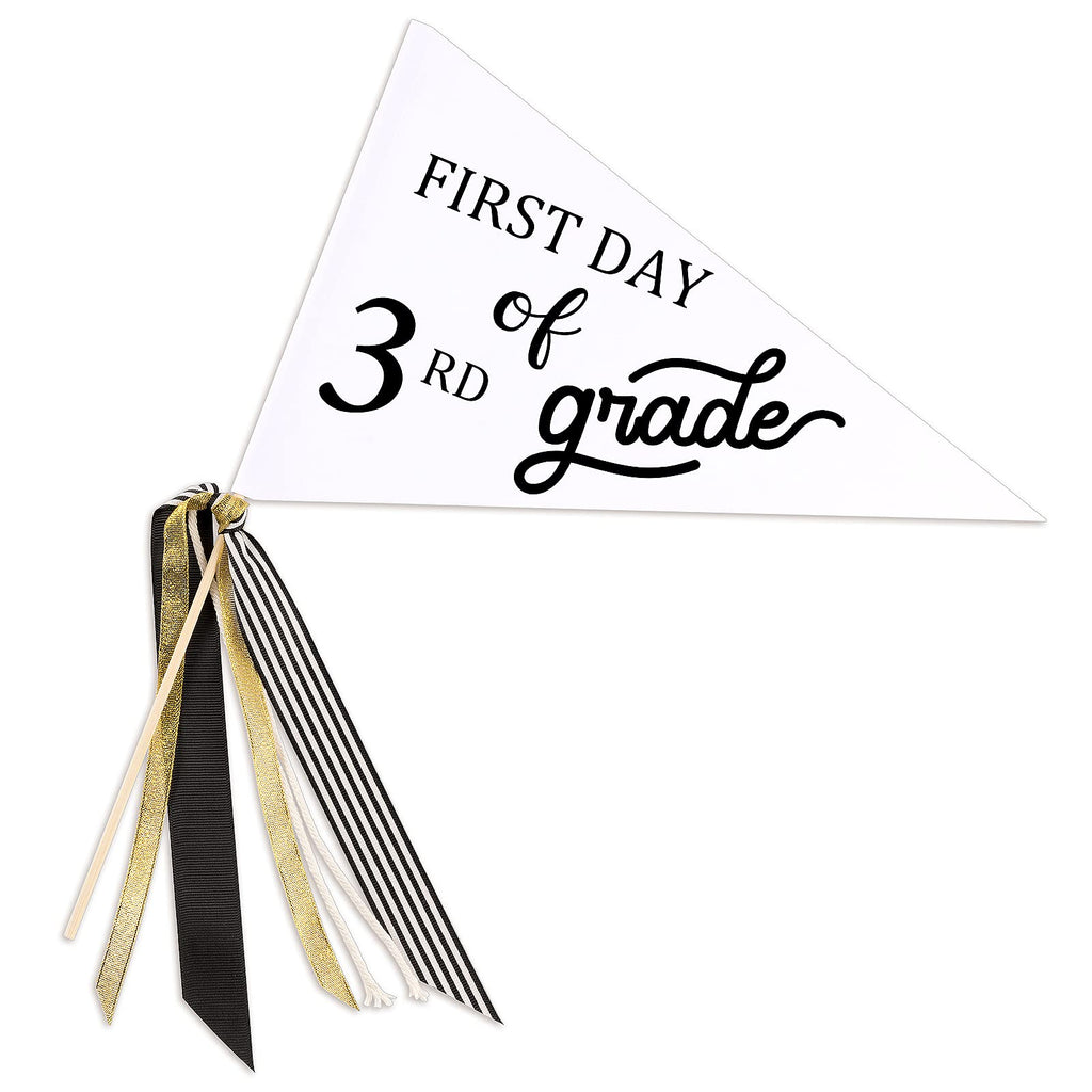 CINPIUK First Day of School Flag DIY 2024 Back to School Pennants, First Day of 3rd Grade Flag with Ribbons Make Your Own School