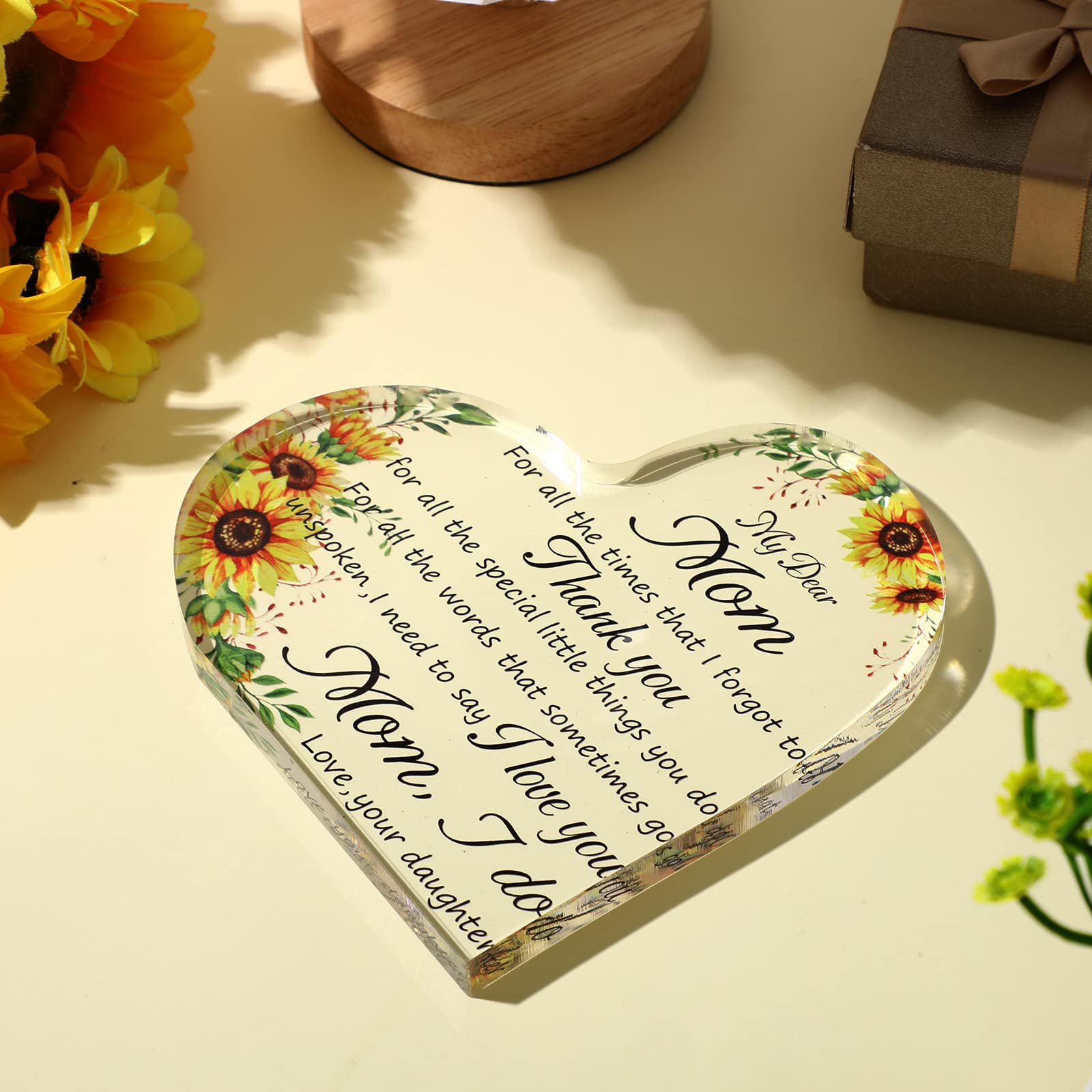 Jetec Mothers Day Gifts For Mom Acrylic Mom Gift Birthday Gift Sign Plaque Presents From Daughter Son Grateful Christmas Valenti