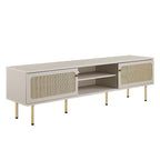 Modway Cambria Rattan and Particleboard TV Stand for TVs up to 70" in White
