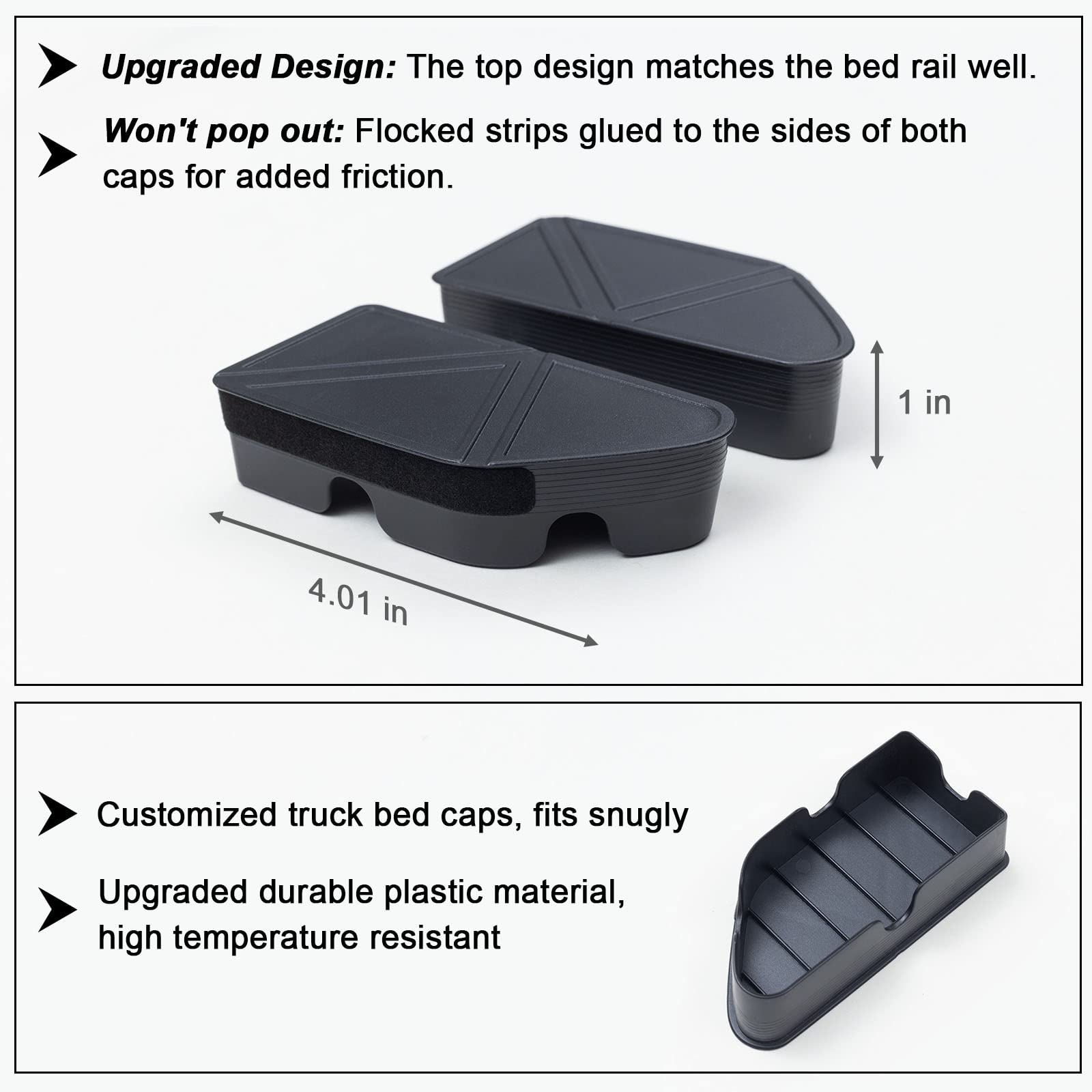 Topinstall 2025 Stylish Bed Rail Stake Pocket Covers Compatible With 2019-2025 Silverado/Sierra 1500 And 2020-2024 2025 Chevy Si