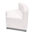 Flash Furniture Hercules Alon Series White Leathersoft Concave Chair With Brushed Stainless Steel Base