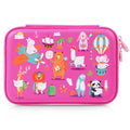 Rockpapa Let'S Go Travel Pencil Case For Kids Girls, Hippo Rabbit Elephant Panda Lion Bear Sheep Pencil Box For School Purplish