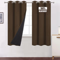 LEMOMO 100% Blackout Curtains 40 x 63 Inch/Chocolate Brown Curtains 2 Panels with Black Liner/Double Layer Full Room Darkening B