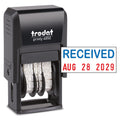 Trodat Printy 4850 Date Stamp - Pocket Sized Self-Inking Stamp With Received Message - Blue And Red Ink, 3/4' X 1'