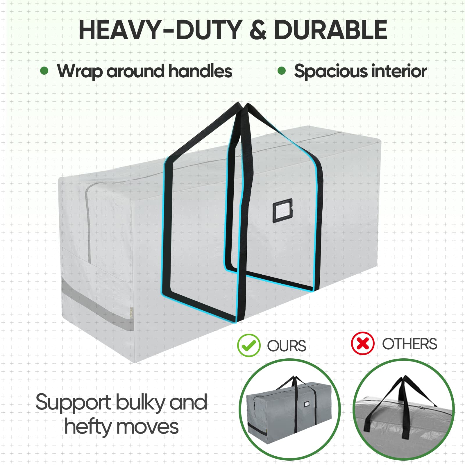 Baleine 7.5 Ft Christmas Tree Storage Bag, Heavy Duty Extra Large Artificial Christmas Tree Bag With Reinforced Handles And Dual