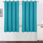 Lemomo 100% Blackout Curtains 52 X 63 Inch/Teal Curtains 2 Panels With Black Lining Room Darkening Thermal Insulated Bedroom Cur