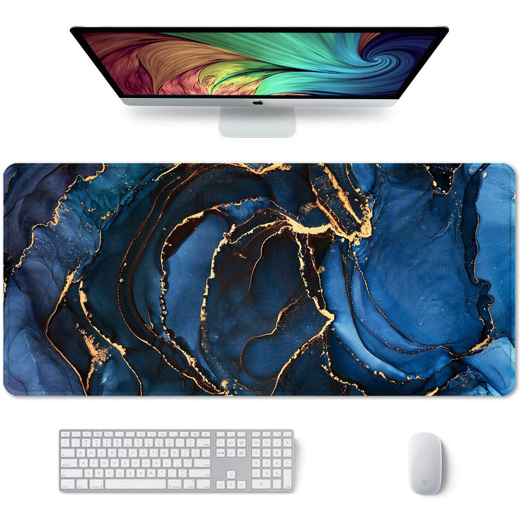 Auhoahsil Large Mouse Pad, Xxl Desk Pad, Extened 35' X 15', Non-Slip Rubber Base, Stitched Edges, Superior Surface, Waterproof