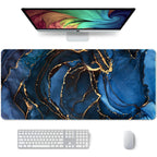 Auhoahsil Large Mouse Pad, Xxl Desk Pad, Extened 35' X 15', Non-Slip Rubber Base, Stitched Edges, Superior Surface, Waterproof