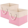 ShellKingdom Storage Bins, Fabric Storage Cube with Cotton Rope Handle