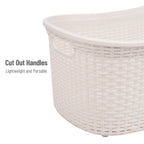Mind Reader 40L Laundry Basket, Clothes Hamper, Wicker Design, Plastic, 23''L X 14.5''W X 11''H, Set Of 2, Ivory