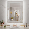 WTTY LED Bathroom Mirror 20x28 with RGB Backlit and 3 Front Light,Stepless Dimmable LED Mirror for Bathroom,Lighted Bathroom Van